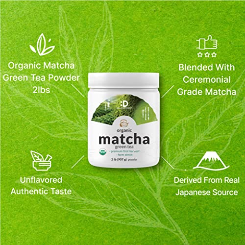 Organic Matcha Green Tea Powder, 2lbs 907g | Zero Sugar, First...