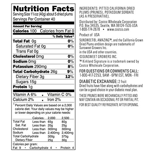 Kirkland Signature Sunsweet Whole Dried Plums, 3.5 Lbs.Pack Of 4 Kirkland Signature Sunsweet Whole Dried Plums, 3.5 Lbs.Pack Of 4