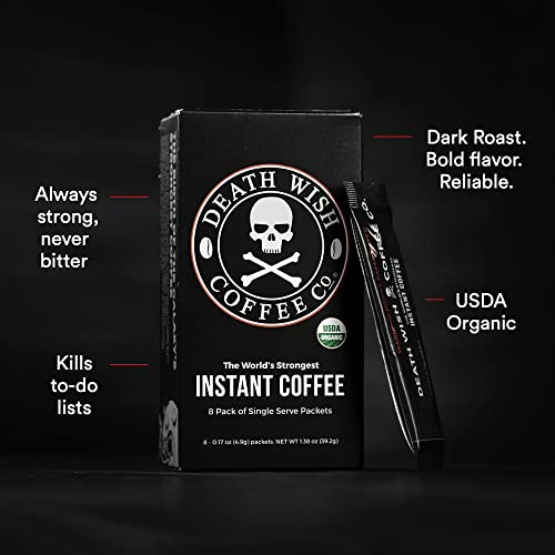 Death Wish Coffee Instant Coffee Dark Roast, 8 Single Serve Pack Death Wish Coffee Instant Coffee Dark Roast, 8 Single Serve Pack