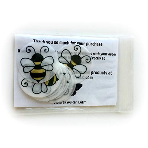 Bumble Bee Honey Wafer Paper Toppers 1.5 Inch For Decorating Des