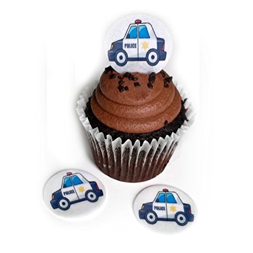 Police Car Police Man Station First Responder 1.5 Inch Wafer Pap