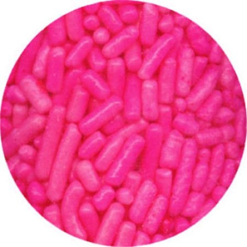 Pink Edible Jimmies - Candy Confetti Sprinkles For Cakes, Cupcak