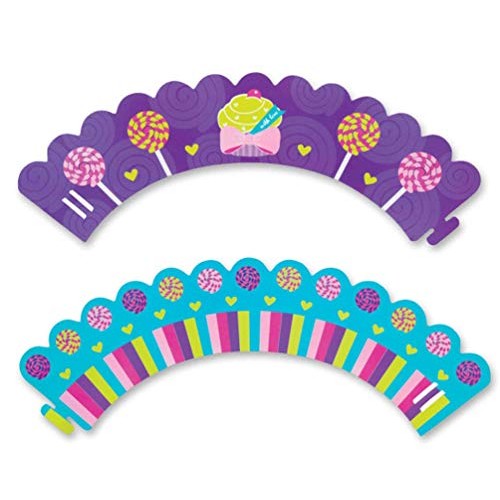 1 X Sweet Candy Cupcake Wraps 24-Pack