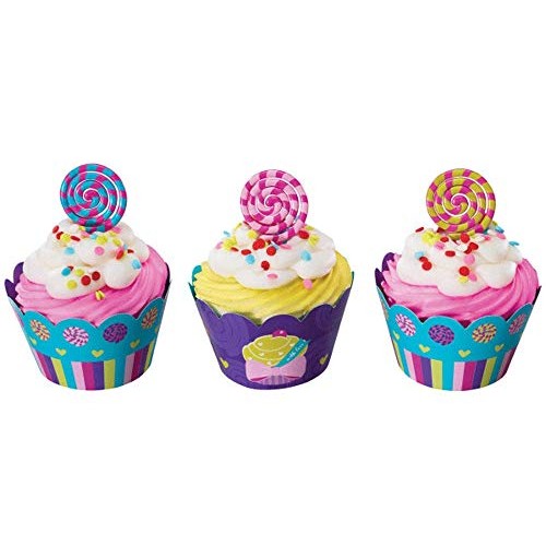 1 X Sweet Candy Cupcake Wraps 24-Pack