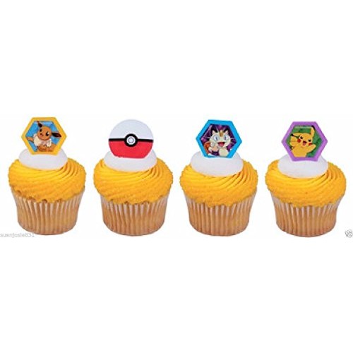 24 Pokemon I Choose You Cupcake Rings Cake Toppers