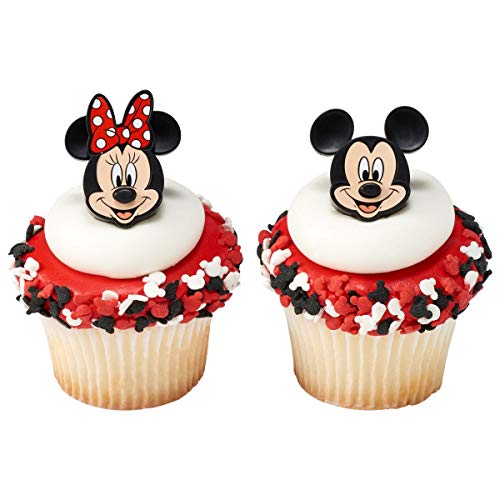 24 Mickey And Minnie Mouse Cupcake Rings Toppers