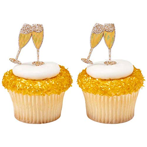 Champagne Toast Cupcake Picks - 24 Pc