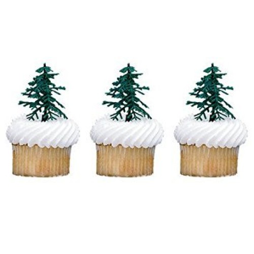 Evergreen Trees For Cake And Cupcake Decorating 24-Pack