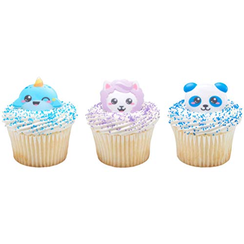 Kawaii Characters Cupcake Rings - 24 Pc