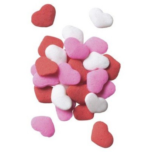 Red, White, Pink Heart Quins - Edible Cupcake &Amp; Cake Sprinkles -