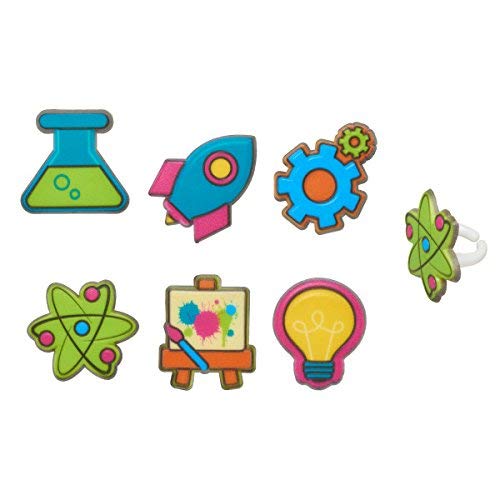 Stem Icon Cupcake Rings - 24 Pcs