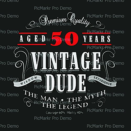 Vintage Dude 50Th Birthday With Black Background Edible Icing Im