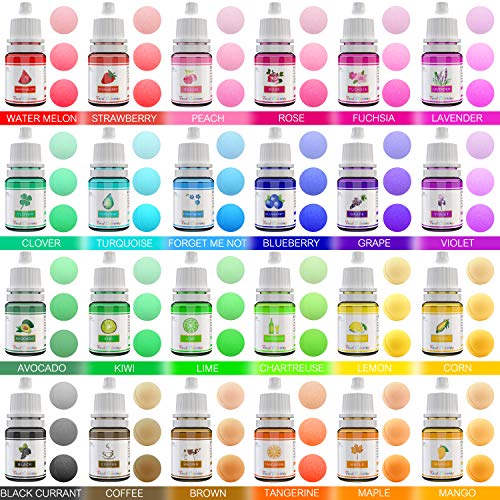 24 Color Food Coloring - Concentrated Liquid Cake Food Coloring