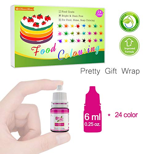 24 Color Food Coloring - Concentrated Liquid Cake Food Coloring