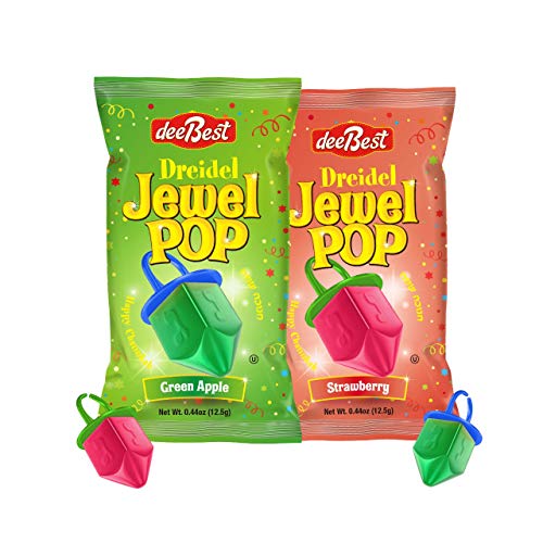 Dee Best Dreidel Jewel Pop Ring Shape Candy - Assorted Apple And