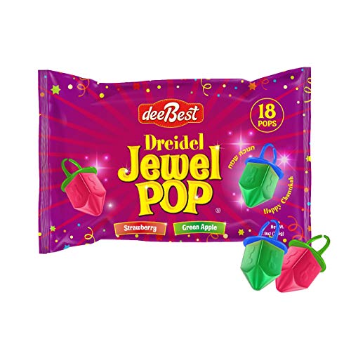 Dee Best Dreidel Jewel Pop Ring Shape Candy - Assorted Apple And