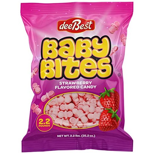 Dee Best Pink Bites 2.2 Lb - Pacifier Candy - Great For Girl Bab