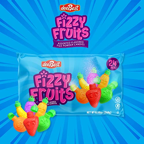Fruit Shaped Powder Filled Fizzy Candy Sugar By Dee Best - Bag o...