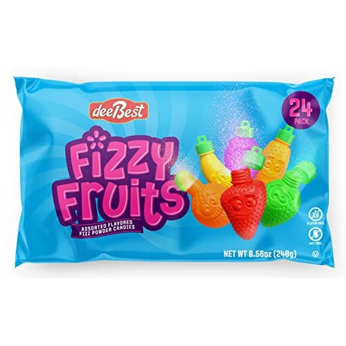 Fruit Shaped Powder Filled Fizzy Candy Sugar By Dee Best - Bag o...