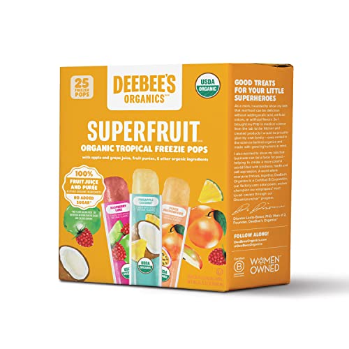 DeeBees Organics Tropical SuperFruit Freezie, 100% Real Fruit F...