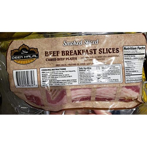 Deen Halal Beef Breakfast Smoked Slices Cured Beef Slices 12Oz
