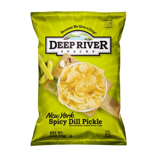 Deep River Snacks Kettle Chips, New York Spicy Dill Pickle, 2-Ou