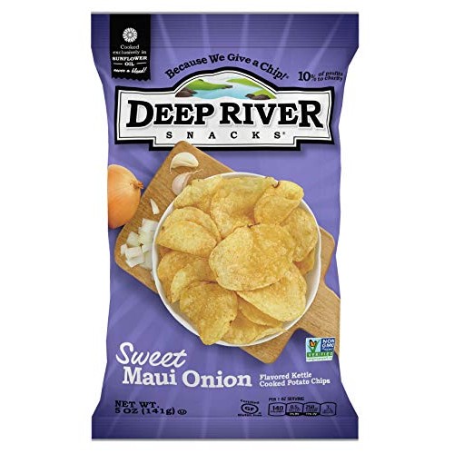 Deep River Snacks Sweet Maui Onion Kettle Cooked Potato Chips, 5