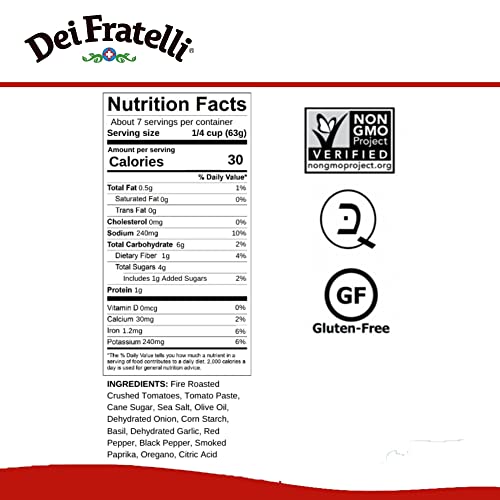 Dei Fratelli Fire Roasted Pizza Sauce - All-Natural Vine-Ripened...