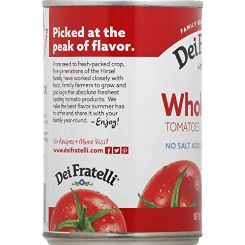 Dei Fratelli - Whole Tomatoes No Salt Added - 14.5Oz - 12 Pack