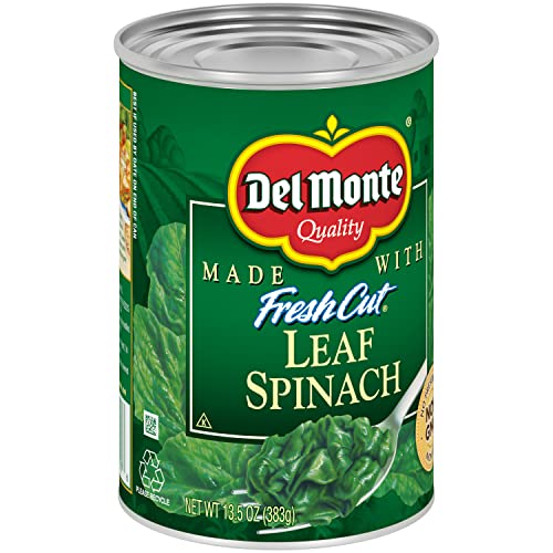 Del Monte Canned Fresh Cut Leaf Spinach With Sea Salt, 13.5 Ounce