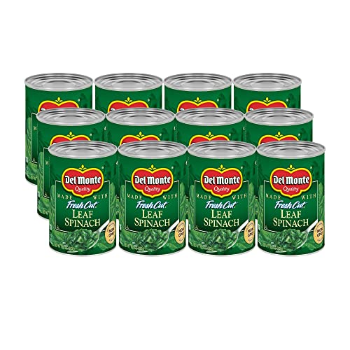 Del Monte Canned Fresh Cut Leaf Spinach With Sea Salt, 13.5 Ounce