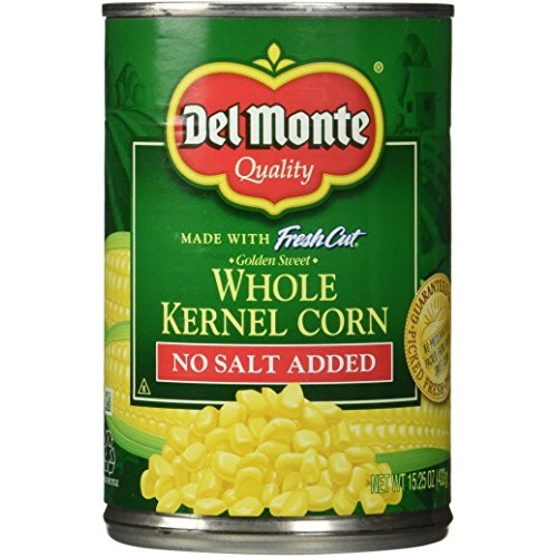 Del Monte, Whole Kernel Gold Corn, No Salt Added, 15.25Oz Can P