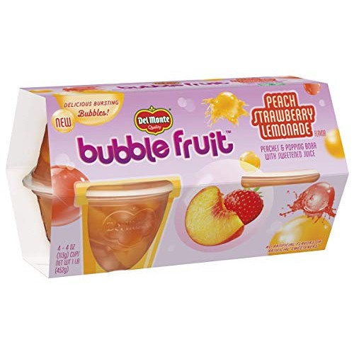 Del Monte Bubble Fruit Snack Cup, 4 Ounce Cups Pack Of 4