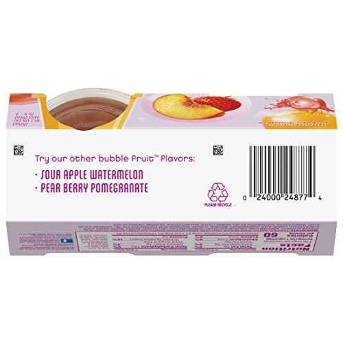 Del Monte Bubble Fruit Snack Cup, 4 Ounce Cups Pack Of 4