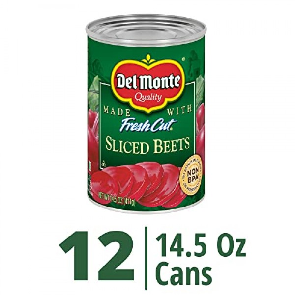 Del Monte Canned Fresh Cut Sliced Beets, 14.5 Ounce, Pack Of 12