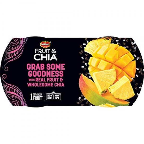 Del Monte Fruit & Chia Snack Cups, Mangos in Pineapple Flavored ...