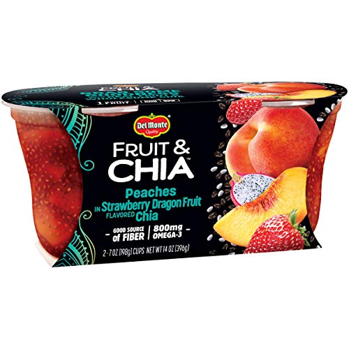 Del Monte Fruit &Amp; Chia Snack Cups, Peaches In Strawberry Dragon