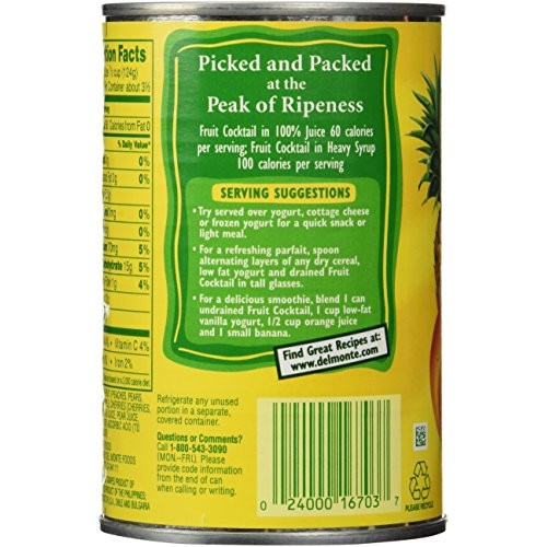 Del Monte Fruit Cocktail In 100% Fruit Juice From Concentrate, 1