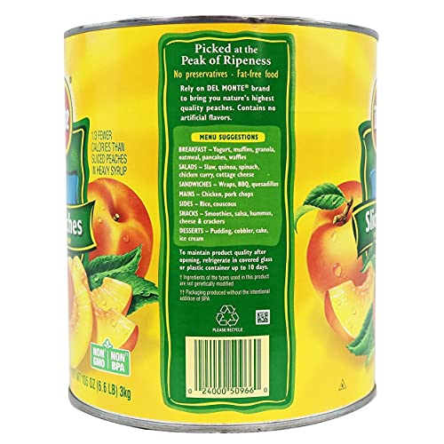 Del Monte Lite Sliced Peaches 105 Oz.