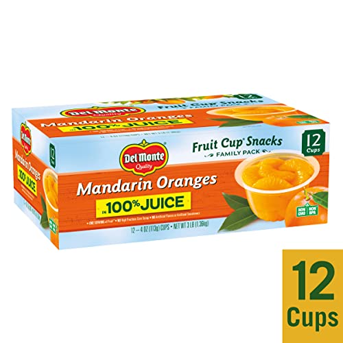 Del Monte Mandarin Orange Fruit Snack Cups In 100% Juice, 12-4Oz