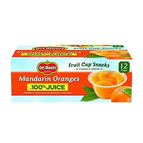 Del Monte Mandarin Orange Fruit Snack Cups In 100% Juice, 12-4Oz