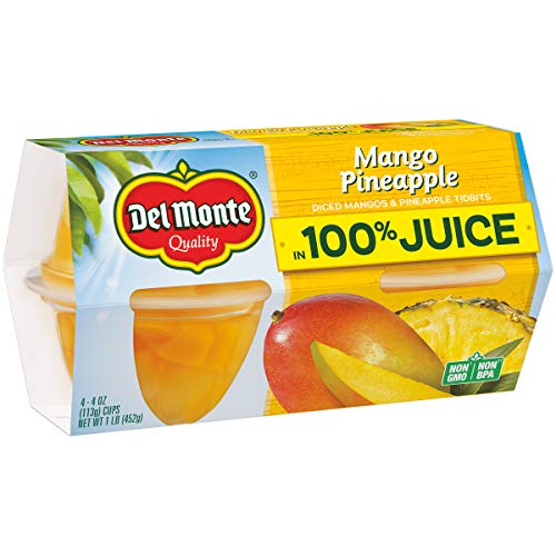 Del Monte Mango And Pineapple Fruit Cup Snacks, 4 Ounce Cups