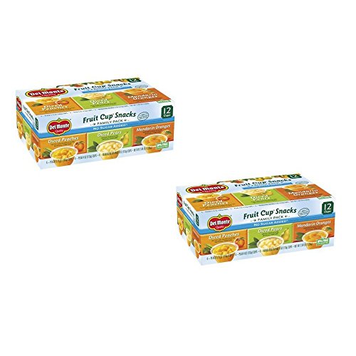 Del Monte No Sugar Added Variety Fruit Cups 12 Ct 2 Box 12 Cou