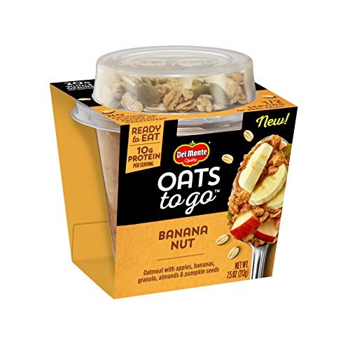 Del Monte Oats To Go Ready To Eat Oatmeal, Banana Nut, 7.5 Oz Cu