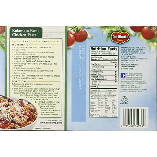 Del Monte Original Recipe Stewed Tomatoes, 14.5 Oz, 6 Count