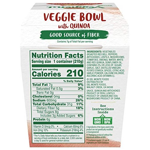 Del Monte Veggieful Roasted Red Pepper Veggie Bowl - 7.4-Ounce Bowl