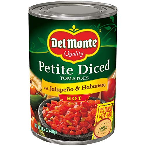 Del Monte Petite Diced Hot Tomatoes With Jalapeno &Amp; Habanero, 14 Del Monte Petite Diced Hot Tomatoes With Jalapeno &Amp; Habanero, 14