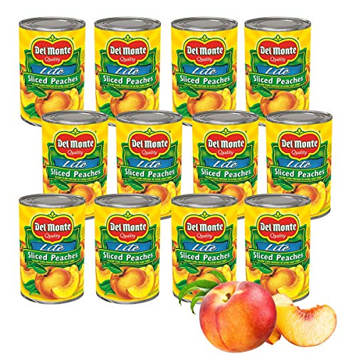 Pack Of 12 Del Monte Canned Lite Sliced Yellow Cling Peaches I