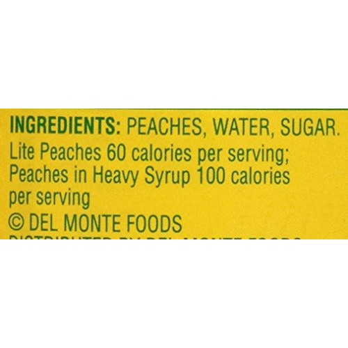 Pack Of 12 Del Monte Canned Lite Sliced Yellow Cling Peaches I