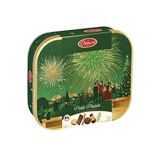 Delacre Petits Plaisirs Belgian Cookie Variety Tin, 17.6 Oz